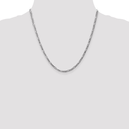 Ben Garelick 14K White Gold Flat Figaro Chain, 20 Inch