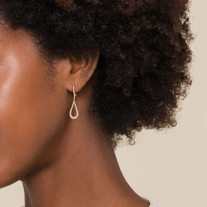 Gabriel & Co. Contoured Pear Shaped Diamond Drop Earrings