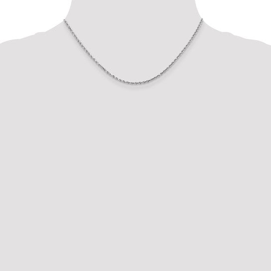 Ben Garelick 14K White Gold 2mm Diamond Cut Rope Chain, 16 Inch