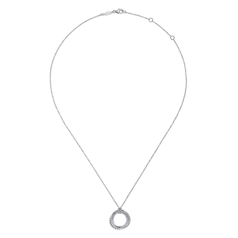 Gabriel & Co. Bujukan Twisted Rope Multi-Circle Pendant Necklace in Sterling Silver
