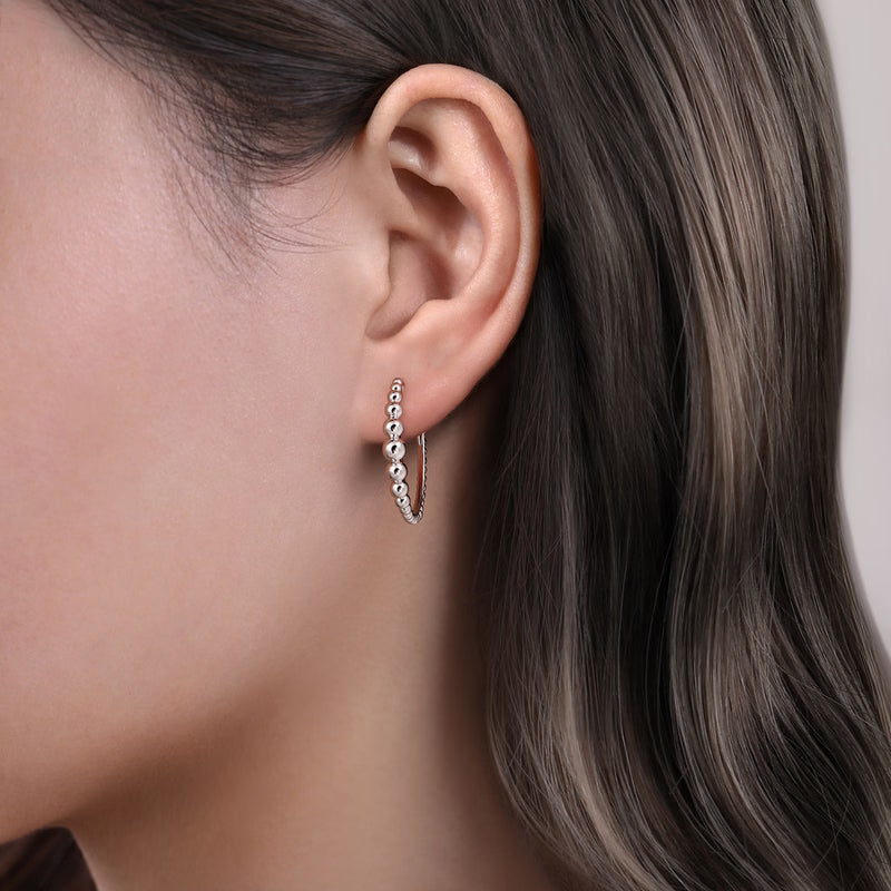 Gabriel & Co. Bujukan 25mm Classic Hoop Earrings in Sterling Silver When Worn