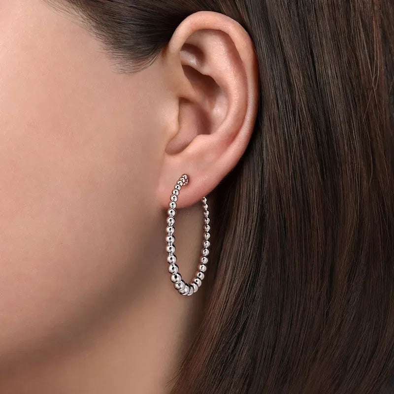 Gabriel & Co. Bujukan Classic Hoop Earrings in Sterling Silver 40mm When Worn