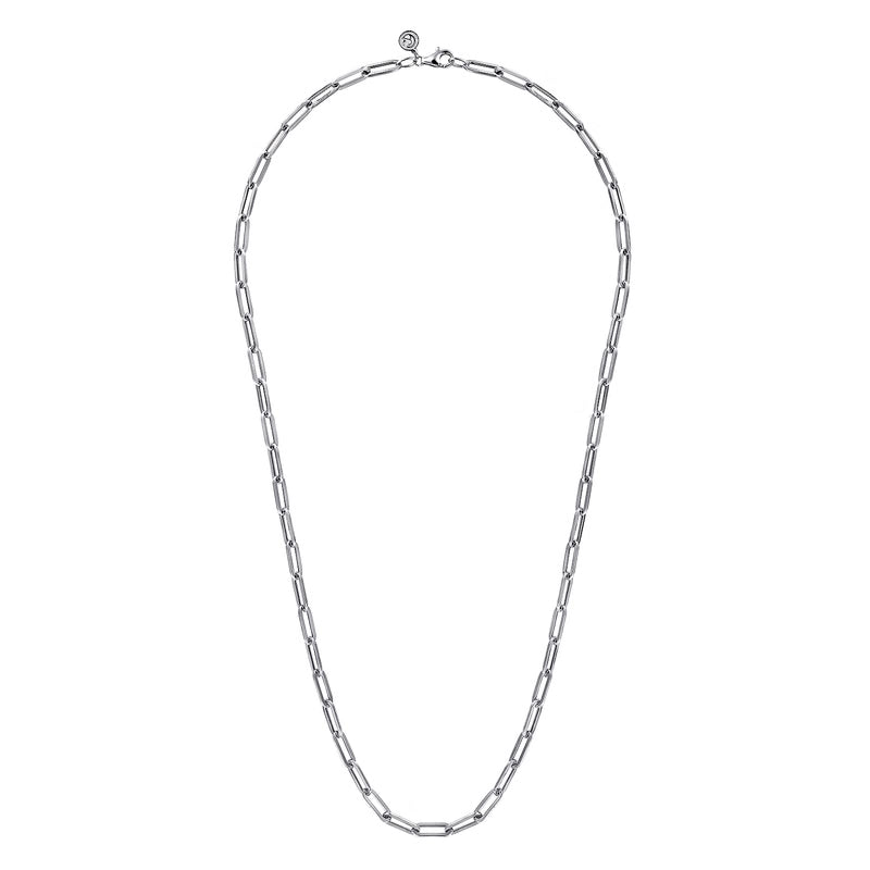 Gabriel & Co. Paper Clip Chain Necklace in Sterling Silver 24 Inches