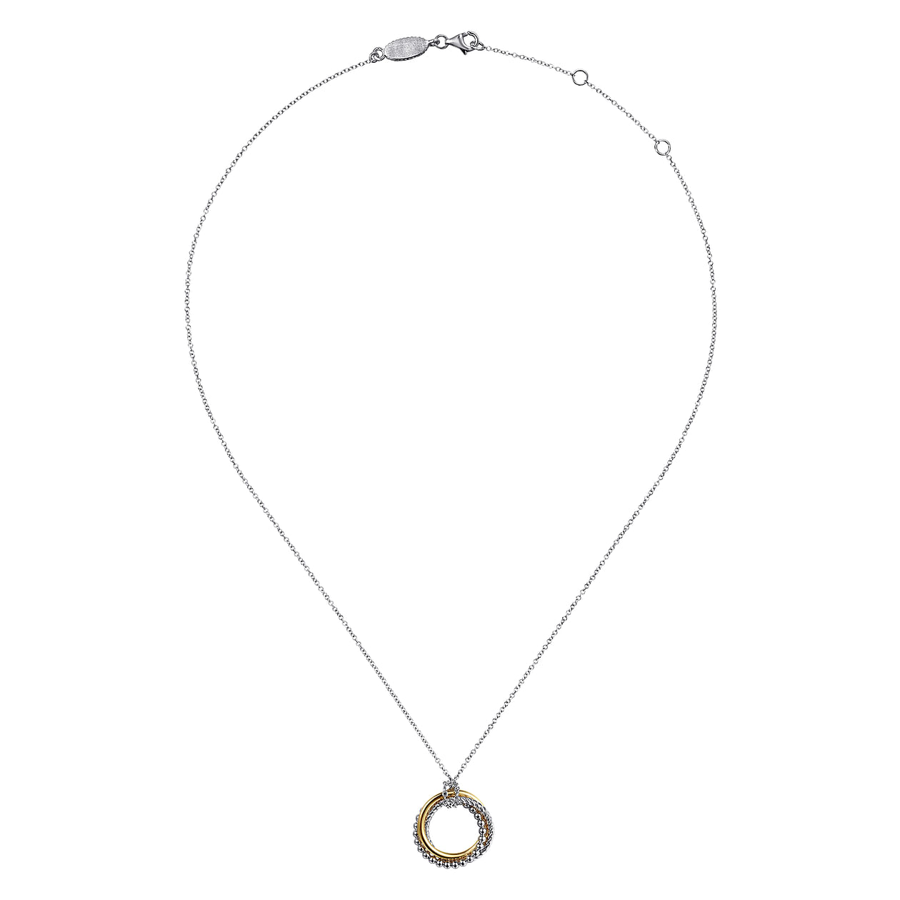 Gabriel & Co. Two-Tone Bujukan Twisted Rope Multi-Circle Pendant Necklace