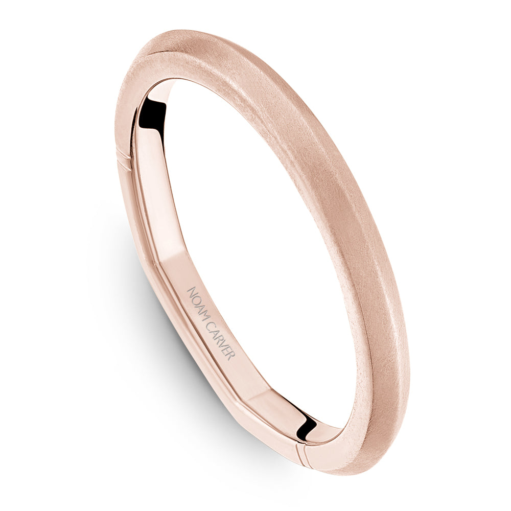 Noam Carver Rose Gold Satin Finish Knife Edge Wedding Band
