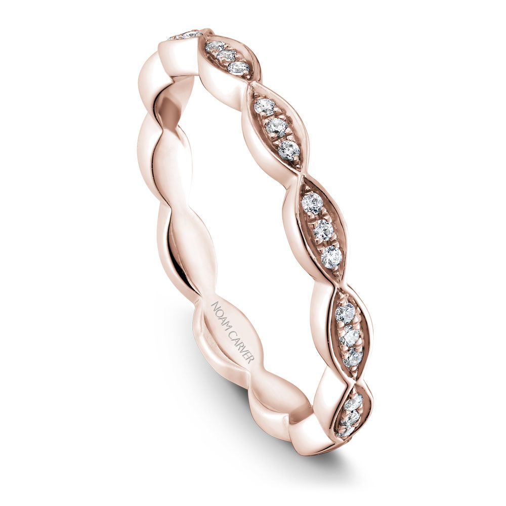 Noam Carver Rose Gold Diamond Scallop Wedding Band