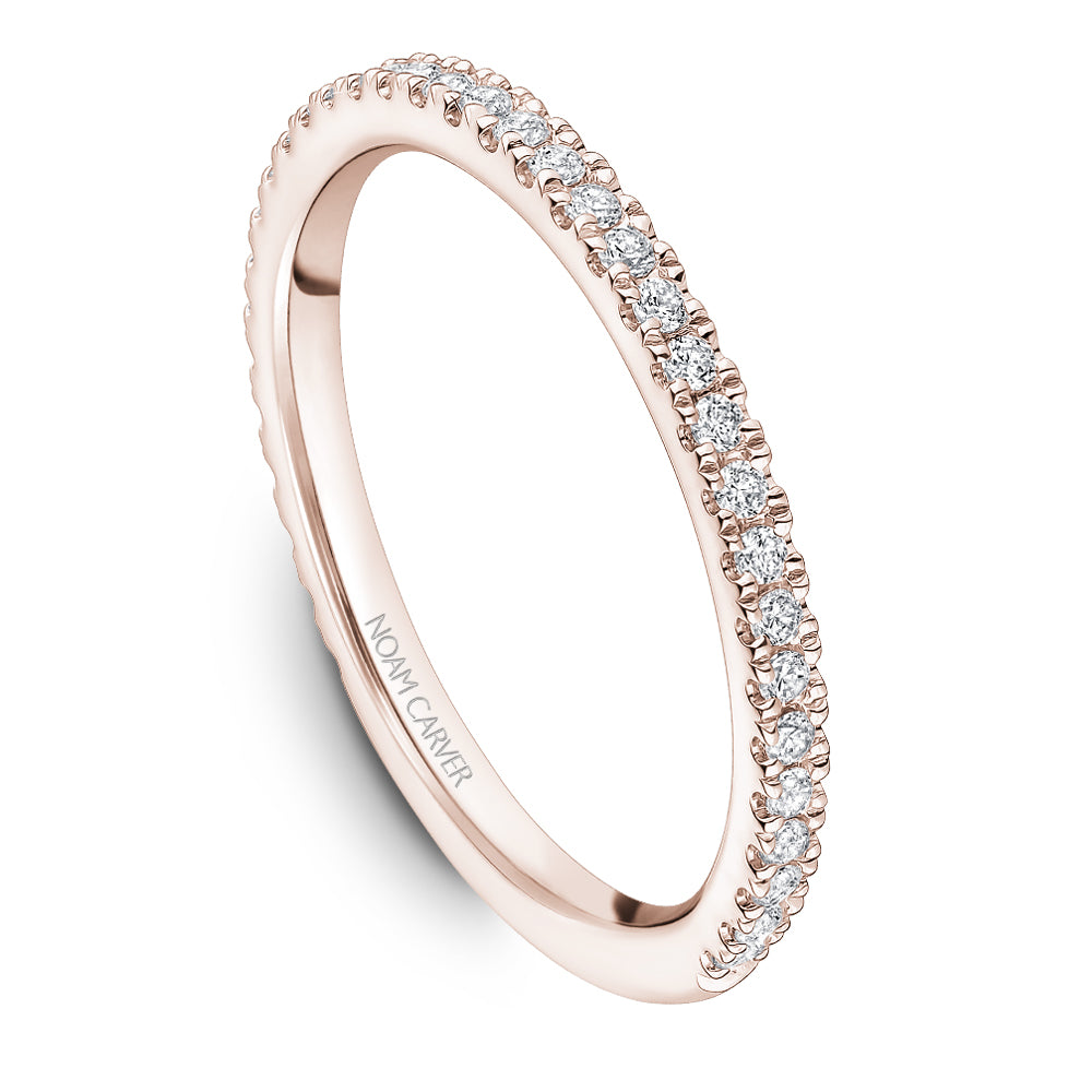 Noam Carver Rose Gold Classic Diamond Wedding Band