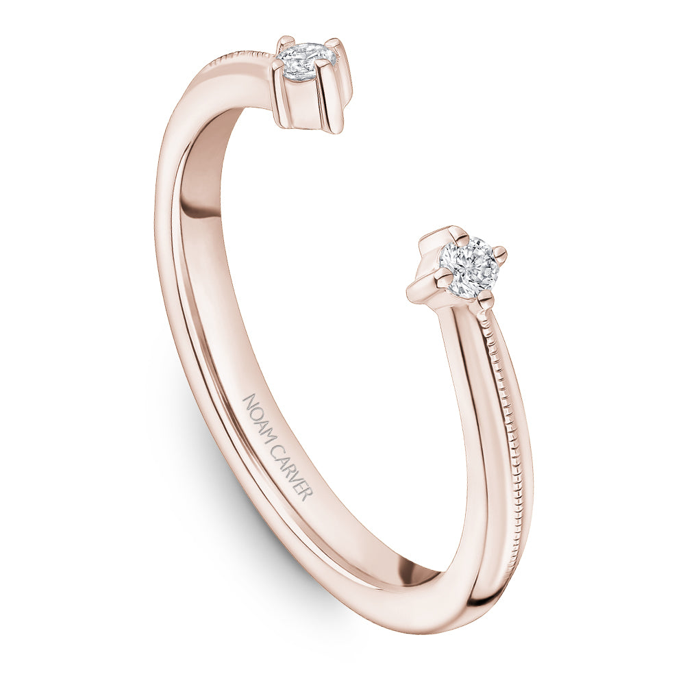 Noam Carver Rose Gold Split Diamond Wedding Band