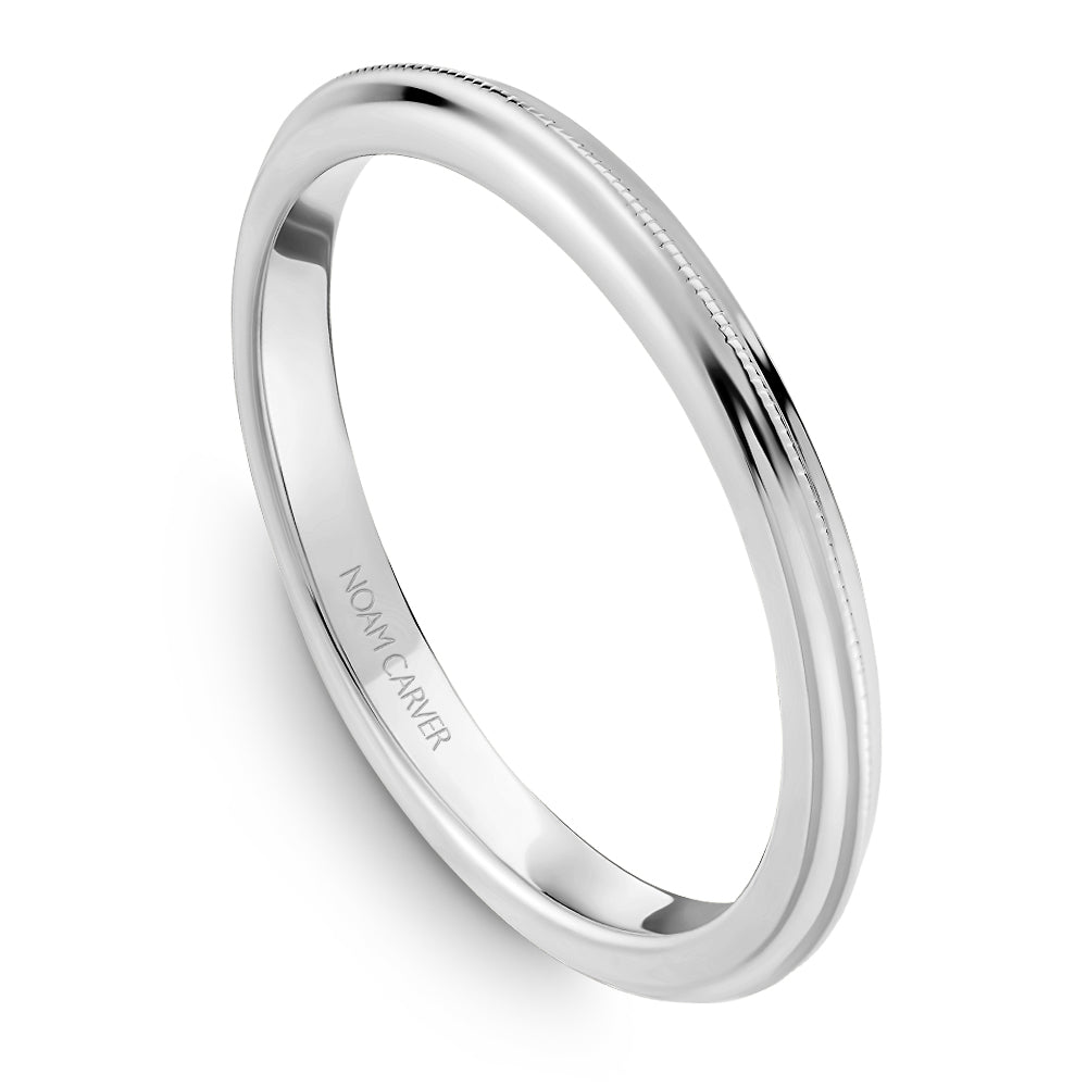 Noam Carver White Gold Milgrain Wedding Band