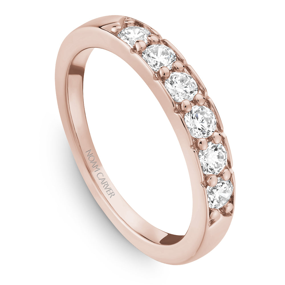 Noam Carver Rose Gold Classic Six Diamond Wedding Band