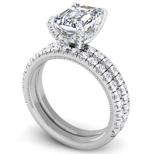 Ben Garelick White Gold Emerald Cut Orion Diamond Bridal Ring Set