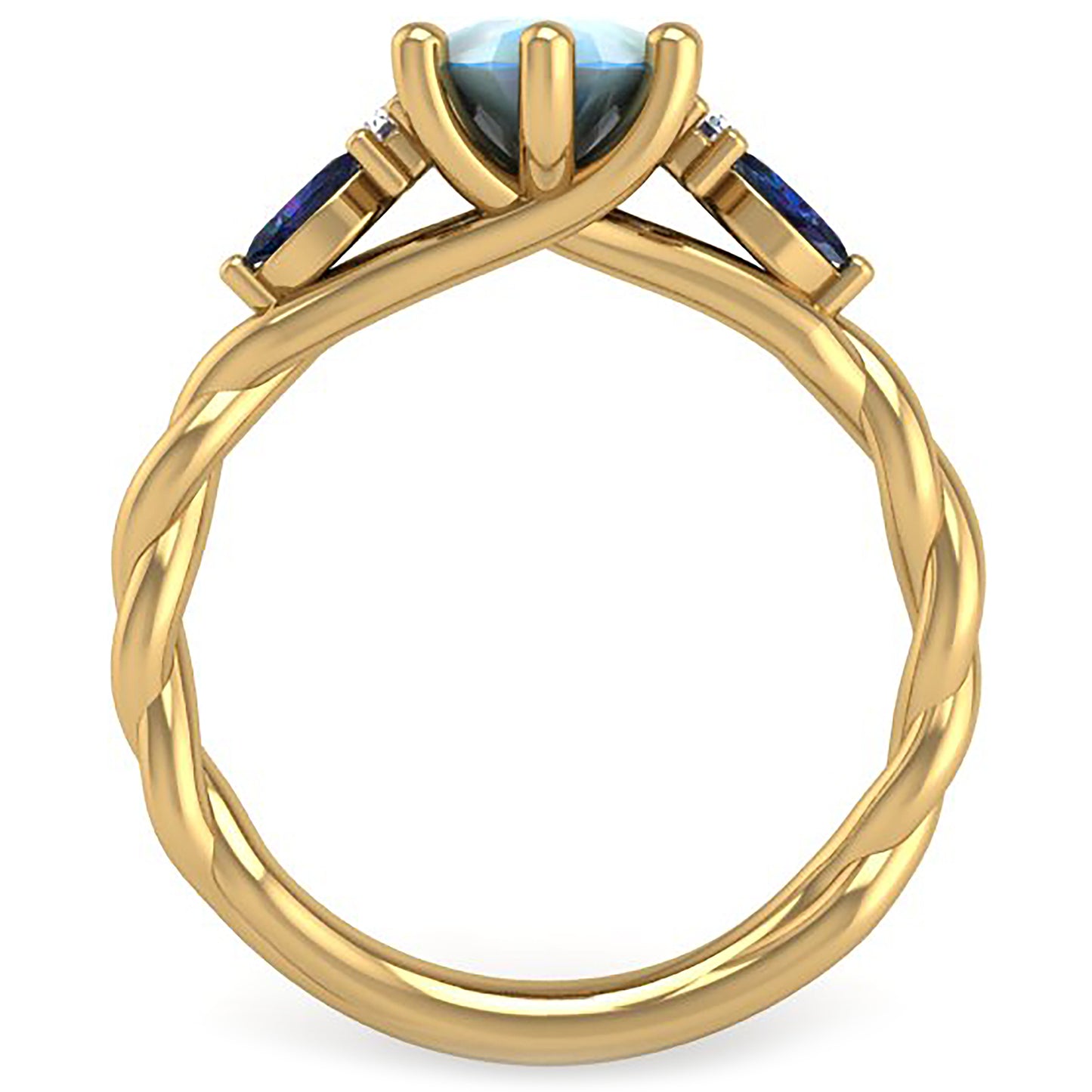 Ben Garelick Nysa Yellow Gold Moonstone, Alexandrite & Lab-Grown Diamond Engagement Ring