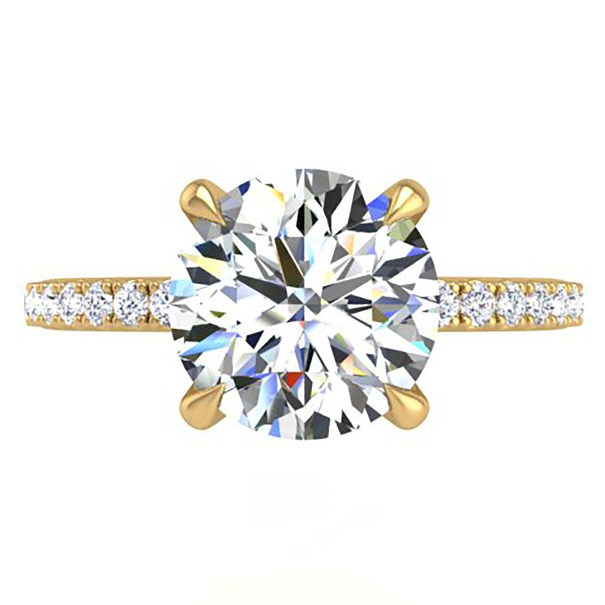 Ben Garelick Sargus Classic Large Center Round Diamond Shared Prong Engagement Ring