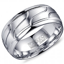 CrownRing 9MM Cobalt Wave Design Wedding Band