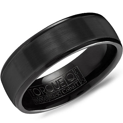 CrownRing Torque Black Cobalt Satin Finish Wedding Band