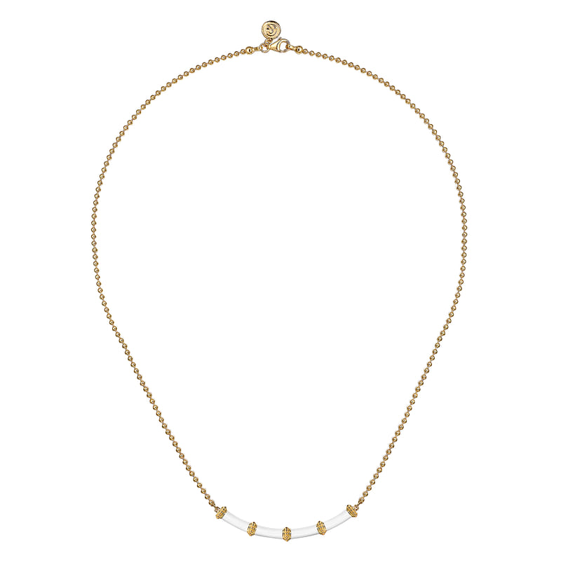 Gabriel & Co. Bujukan Bar Curved Enamel Necklace