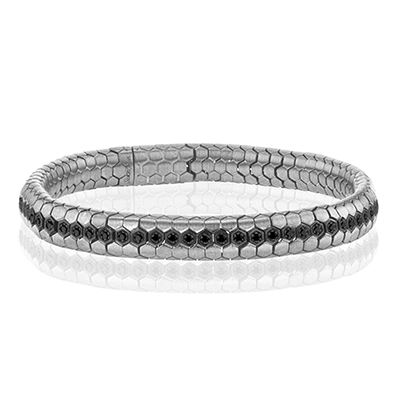 Simon G. White Gold Men's Flexible Diamond Bracelet