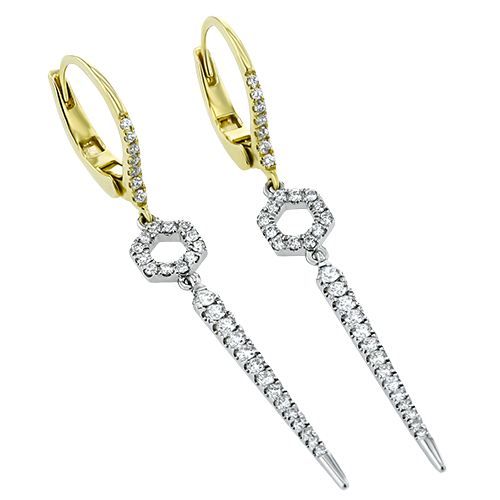 Simon G. Two-Tone 18K Gold Diamond Dangle Earrings