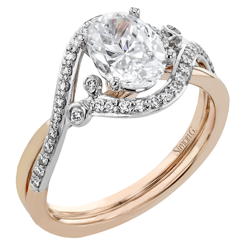 Simon G. Contemporary Freeform Pear Cut Diamond Engagement Ring