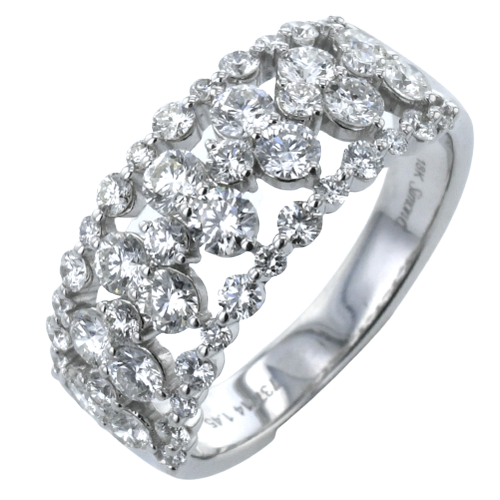 Simon G. 18K White Gold Shared Prong Round Cut Diamond Fashion Ring