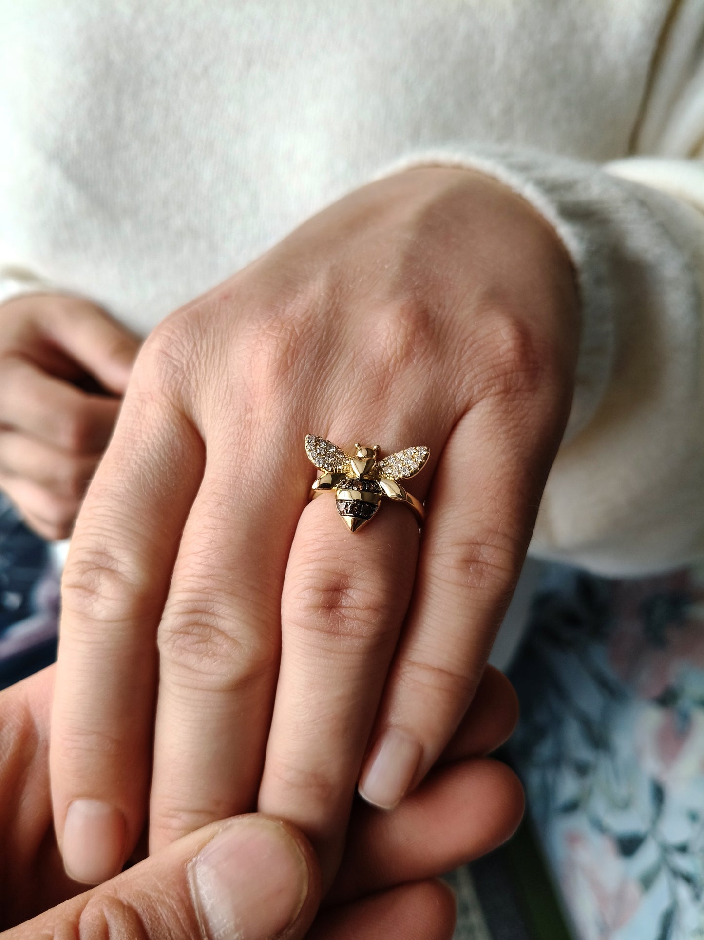 Le Vian Bee Positive Chocolate Diamond Bumblebee Ring on Finger