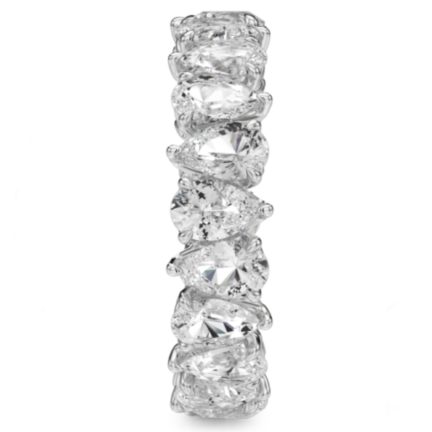 Noam Carver White Gold North-South Lab-Grown Pear Cut Diamond Eternity Band