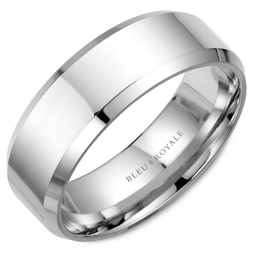 Bleu Royale High Polish Finish Wedding Band