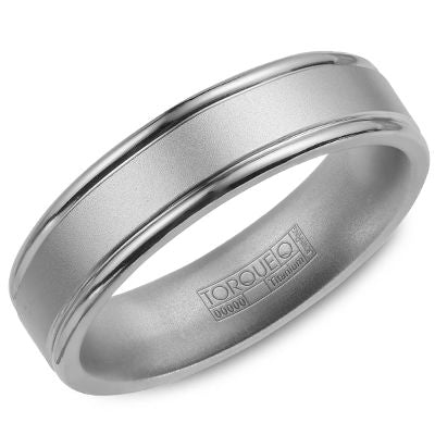 CrownRing 6MM Titanium With Raised Matte Finish Wedding Band
