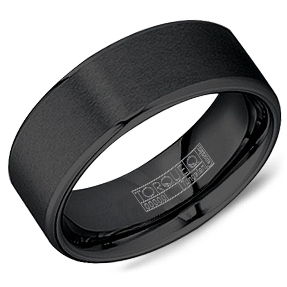 CrownRing Black Tungsten 8mm Sandpaper Wedding Band