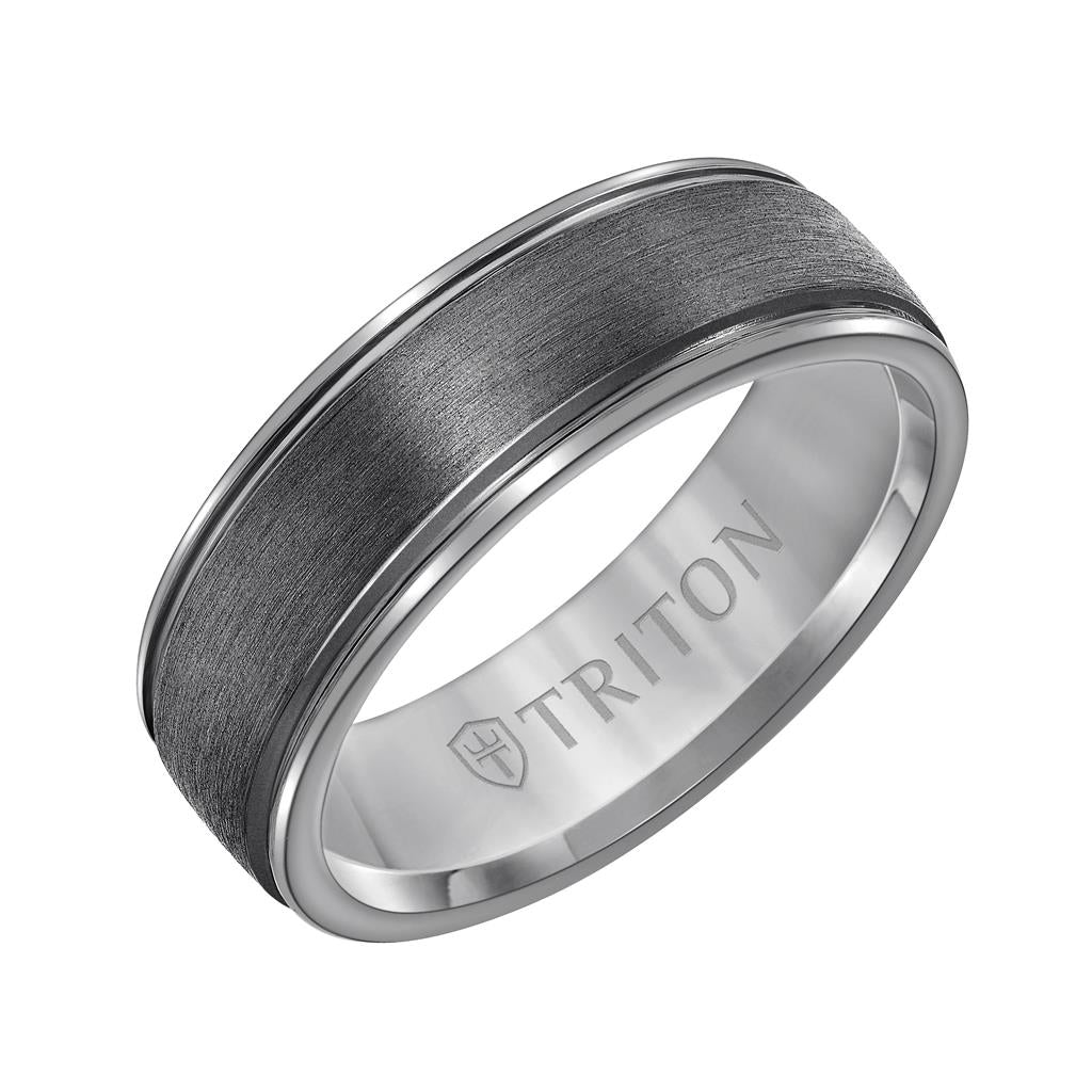 Artcarved 7MM Tantalum Crystalline Flat Edge Wedding Band