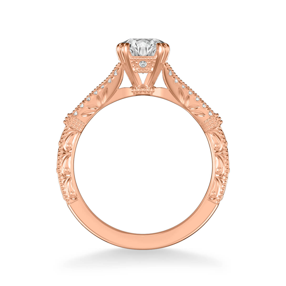 Artcarved "Angelina" Split Shank Diamond Engagement Ring Featuring Engraved Band