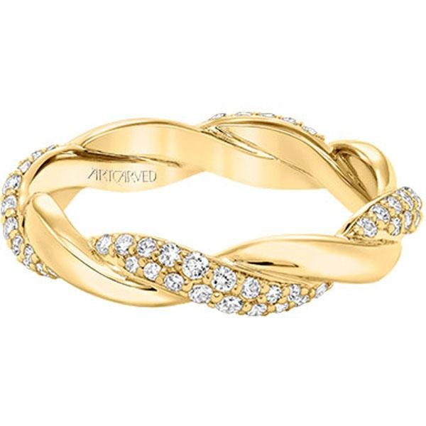 Artcarved Pave Diamond Twist Wedding Ring