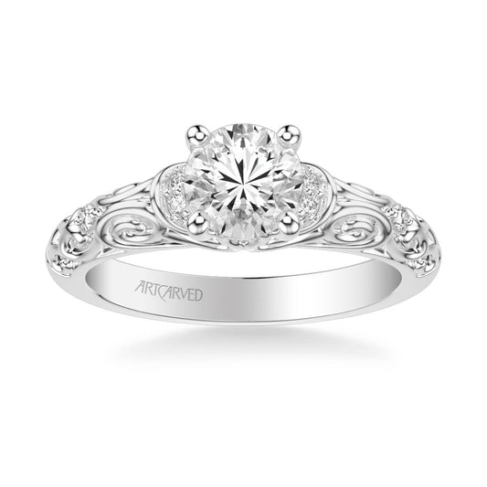 Artcarved "Peyton" Diamond Engagement Ring Featuring Scrollwork Design