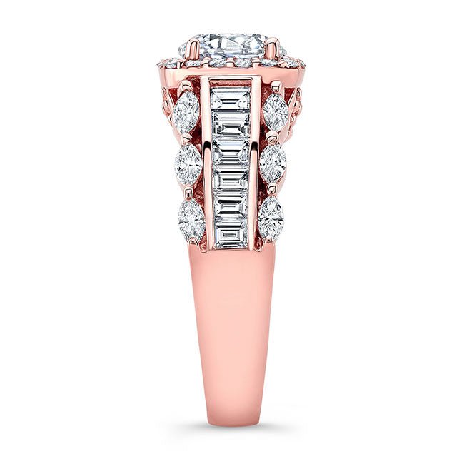 Barkev's Cushion Halo Wide Diamond Engagement Ring