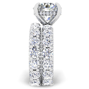 Ben Garelick Alpha 4 Carat Round Diamond Engagement Ring with Large Side Diamonds