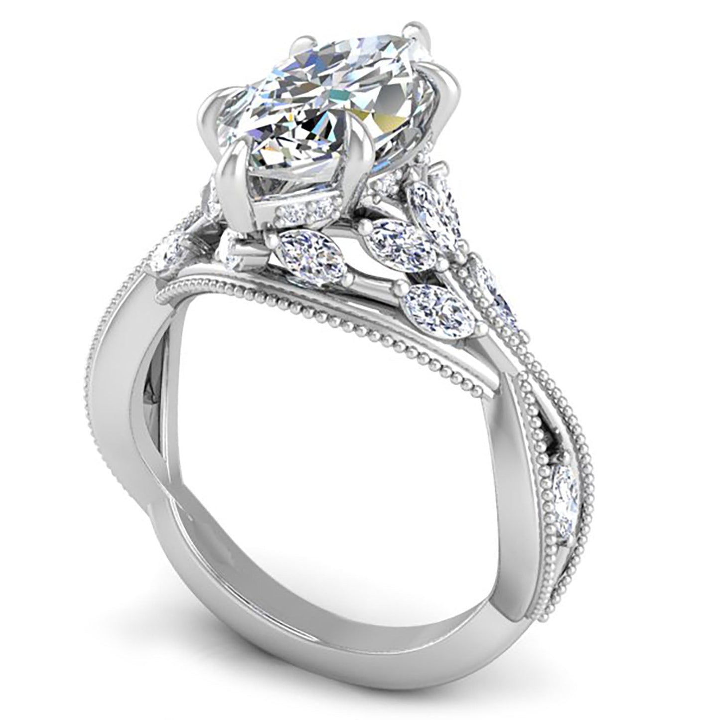 Ben Garelick Bellatrix Marquise Diamond Crown Engagement Ring