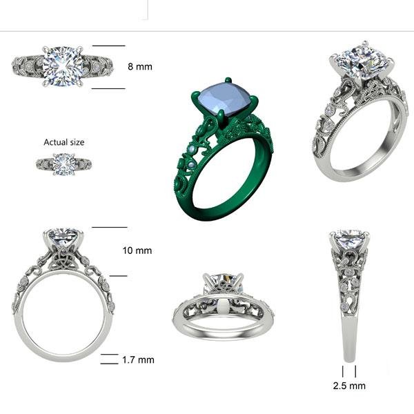 Ben Garelick Custom Designed Astrological Sign Diamond Engagement Ring