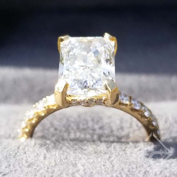 Ben Garelick Elongated Radiant Hidden Halo Diamond Engagement Ring