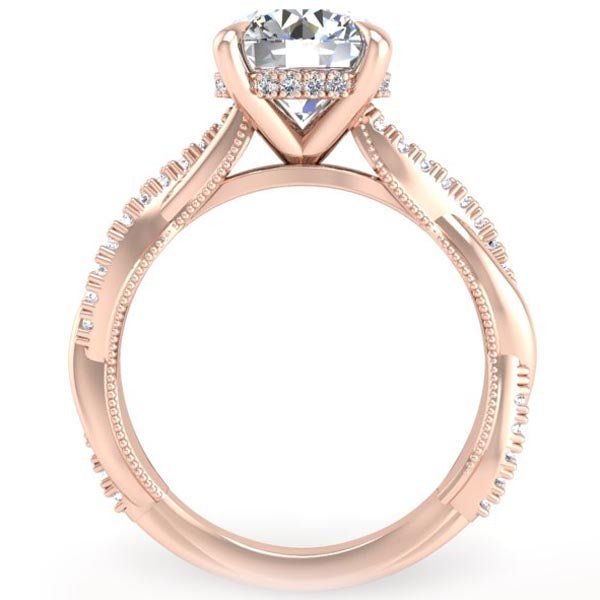 Ben Garelick Luna Twist Hidden Halo Diamond Engagement Ring