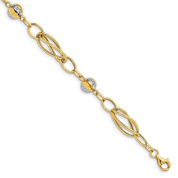 Ben Garelick Polished Diamond Cut Bead and Link Bracelet