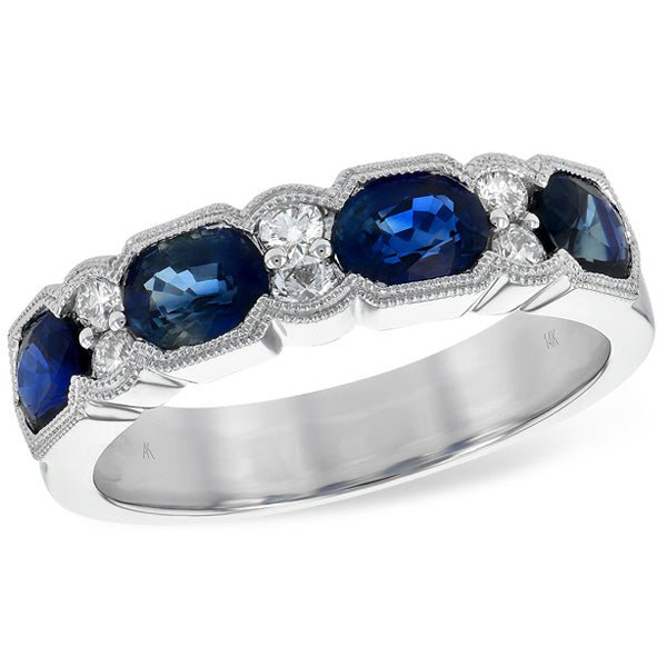 Ben Garelick Vintage Style Stackable Blue Sapphire Diamond Band