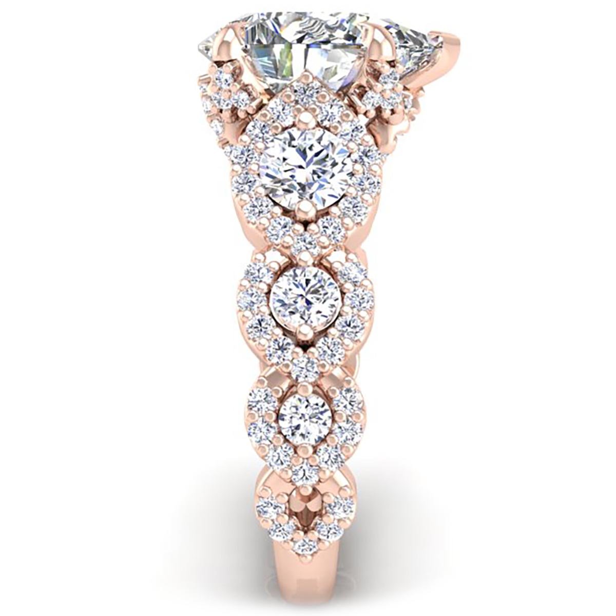 Ben Garelick Whitney Large Pear Cut Diamond Engagement Ring with Marquise Shaped Details