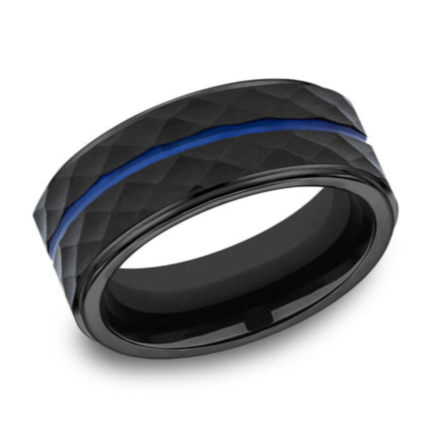 Benchmark The McClane 8MM Black Cobalt Wedding Band