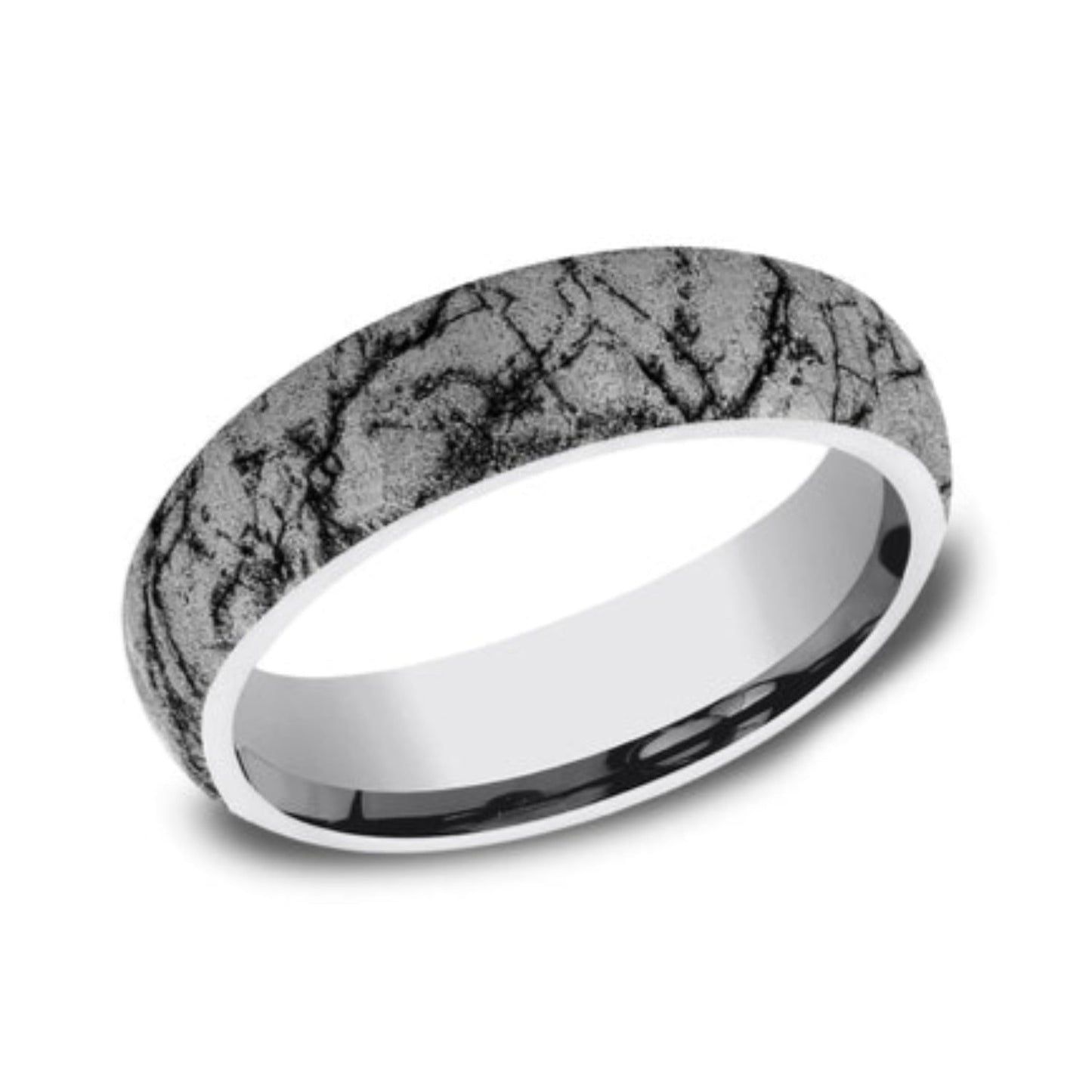 Benchmark The Parthenon 6 mm Marble Pattern Tungsten Wedding Band