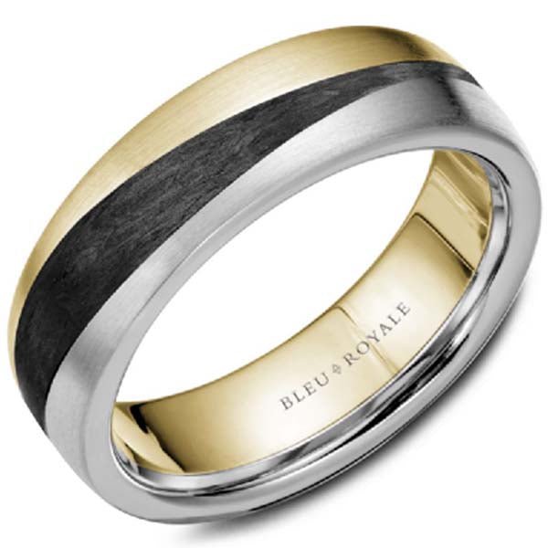 Bleu Royale Tone Gold Wedding Bands 2-Tone Bleu Royale Wedding