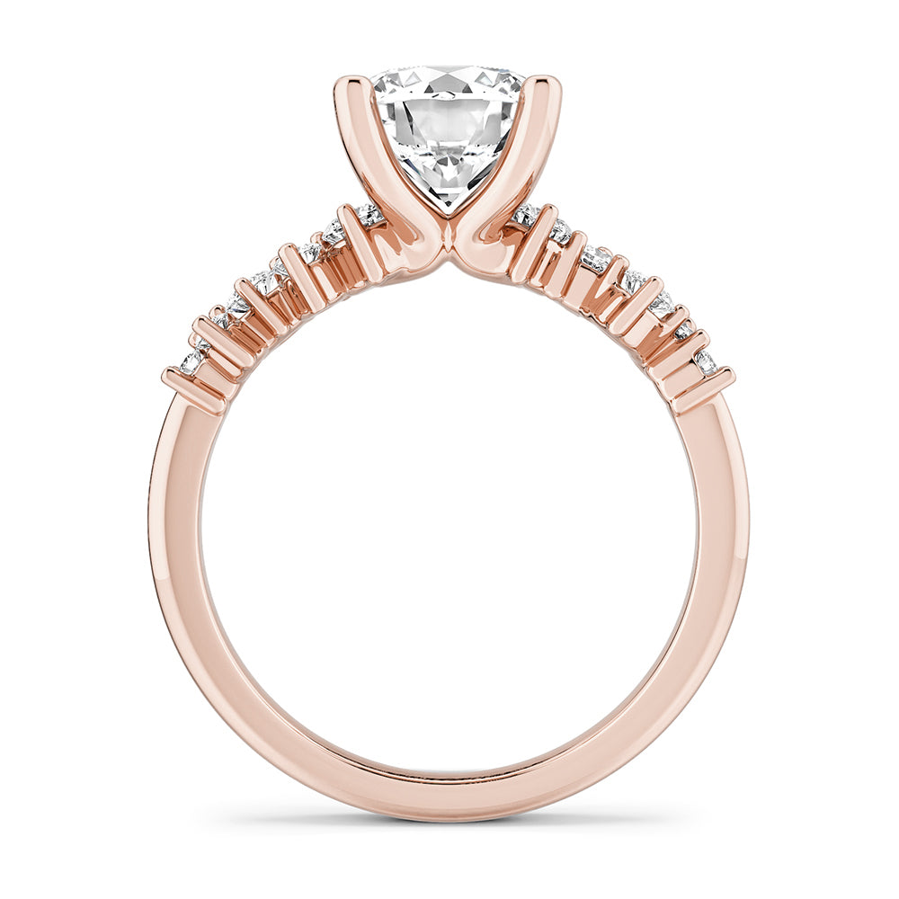 Noam Carver Rose Gold Asymmetrical Diamond Engagement Ring