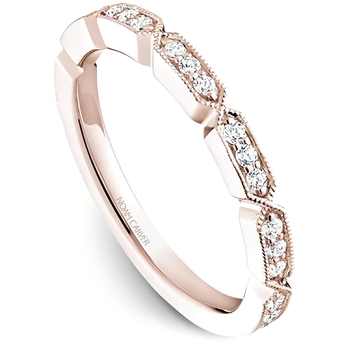 Noam Carver Vintage Style Wedding Band with Milgrain Details