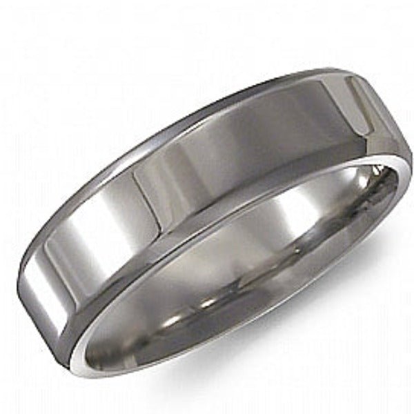 CrownRing 6 MM Titanium Beveled Wedding Band