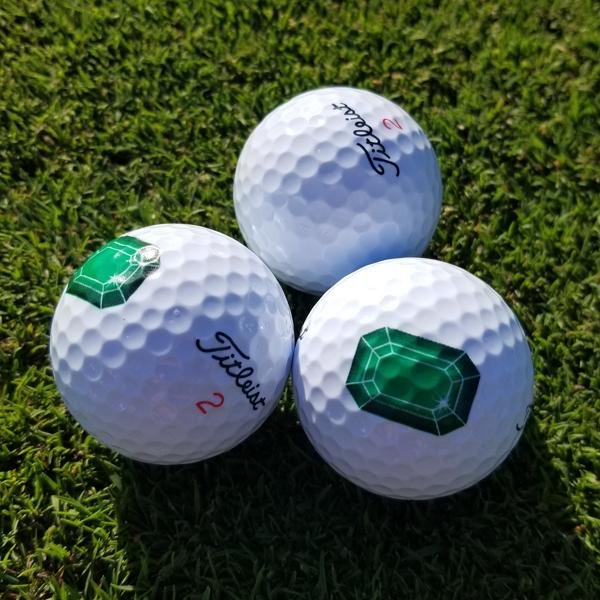 Emerald Gemstone Graphic Titleist Golf Ball - Pack of 3