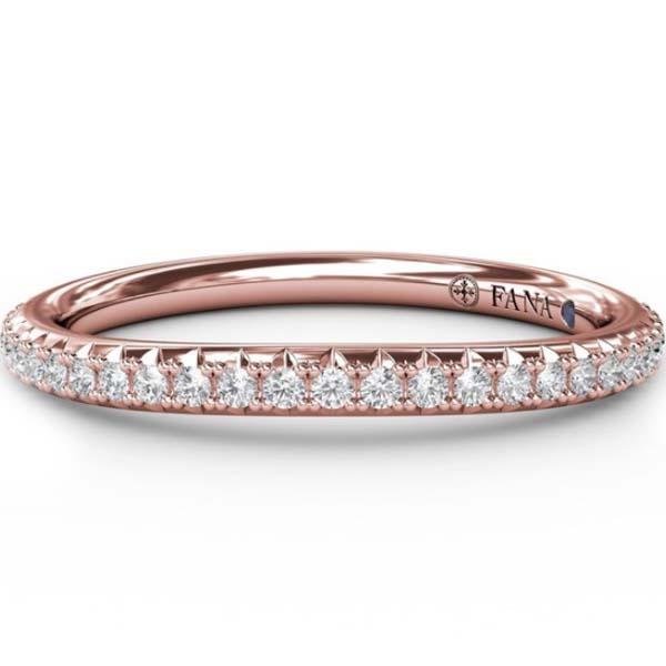 Fana Curved Diamond Prong Set Wedding Band